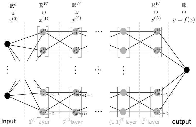 A deep ReLU network realising linear combinations of the basis functions.